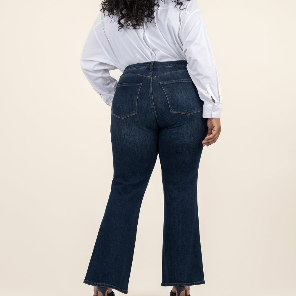 Kut from the Kloth Ana High Rise Flare, Plus Size 16W16W / Neutral W/Dk Stone Ba - Picture 3 of 3